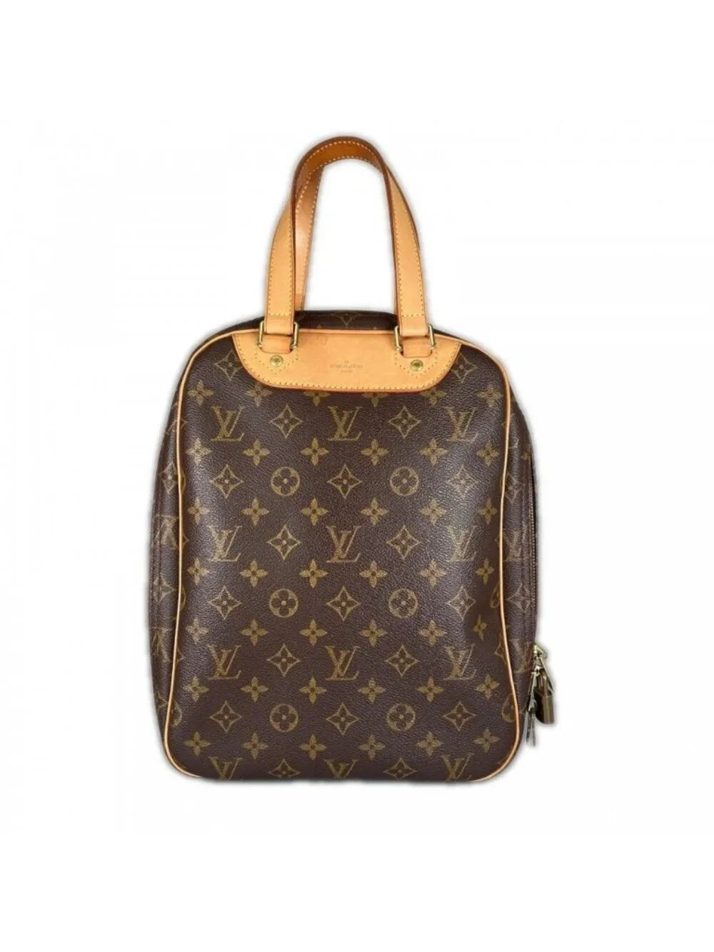 Louis Vuitton Handbag Excursion Monogram Canvas Brown Gold